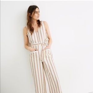 NWT madewell striped jumpsuit.
